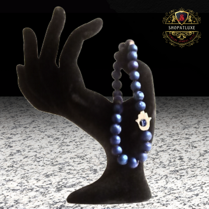 Blue Eye of Horus Lava Rocks Bracelet