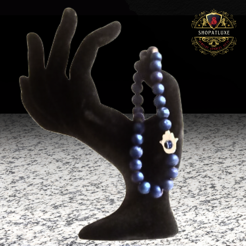 Blue Eye of Horus Lava Rocks Bracelet