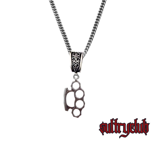 Brass Knuckles Mens Necklace