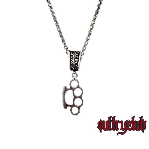 Brass Knuckles Mens Necklace