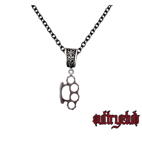 Brass Knuckles Mens Necklace