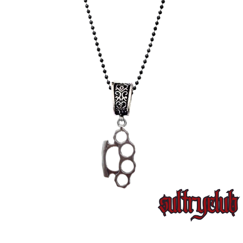 Brass Knuckles Mens Necklace