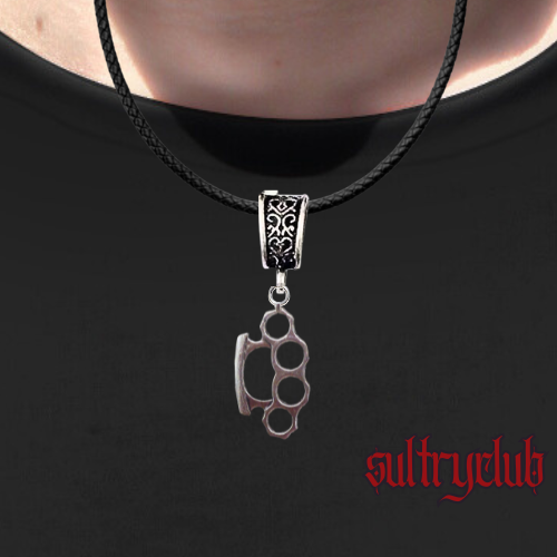 Brass Knuckles Mens Necklace