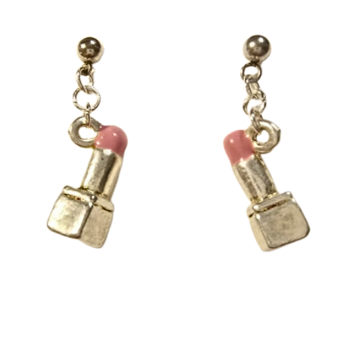 Bubblegum Pink Lipstick Charm Earrings