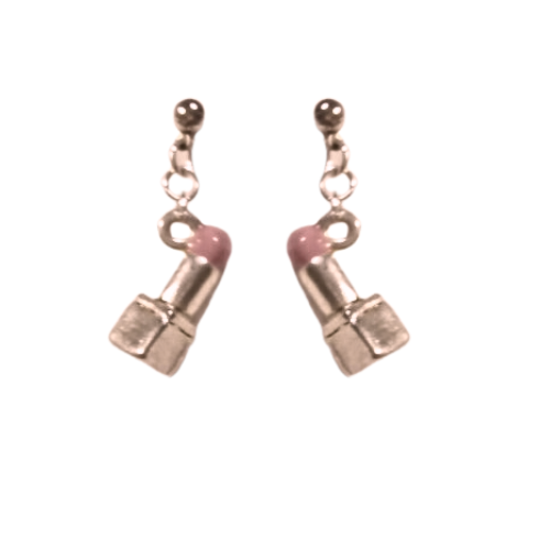 Bubblegum Pink Lipstick Charm Earrings