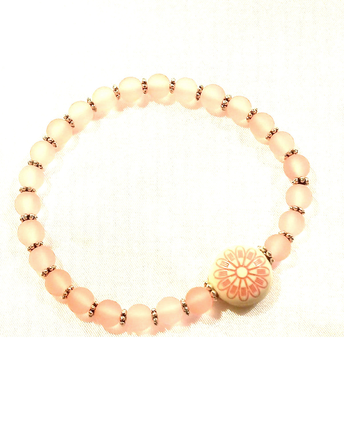 Candy Pink Crystal Beaded Bracelet