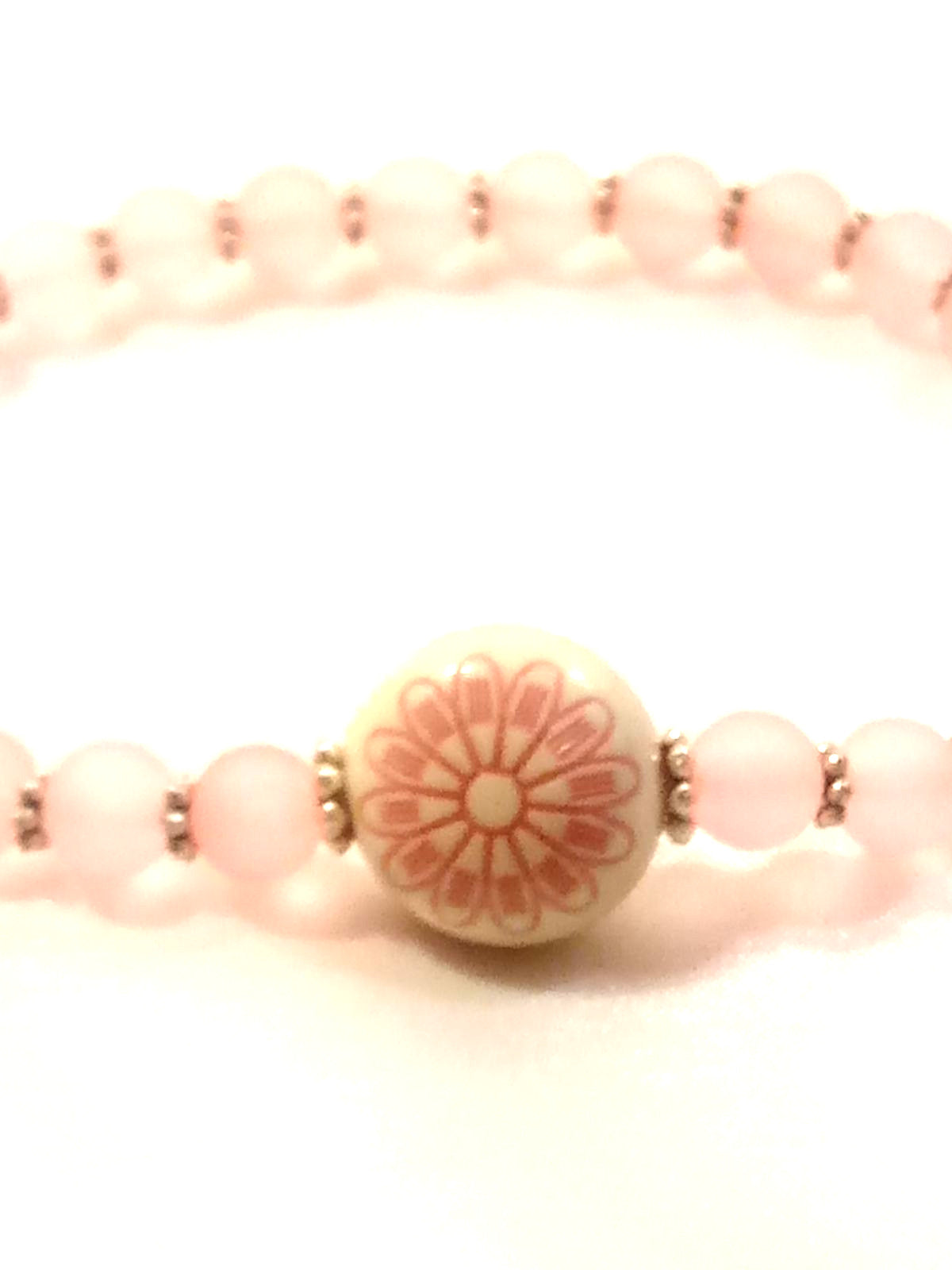 Candy Pink Crystal Beaded Bracelet