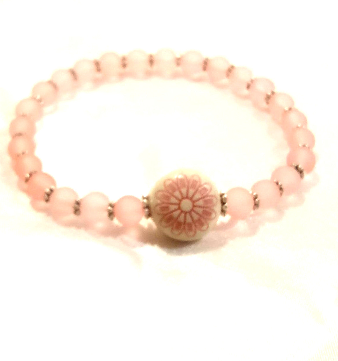 Candy Pink Crystal Beaded Bracelet