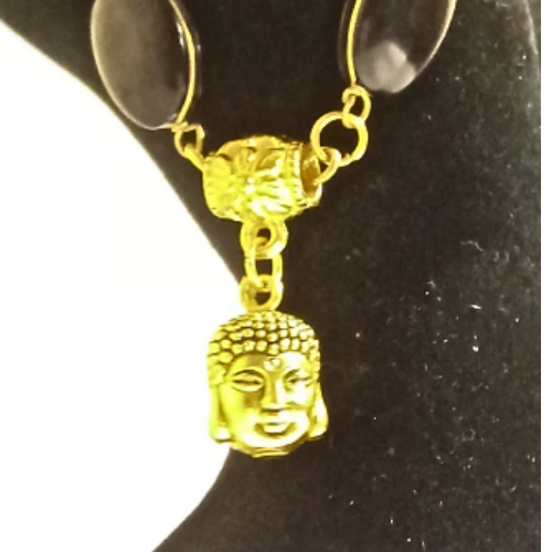 Buddha Gold And Black Beaded Bracelet