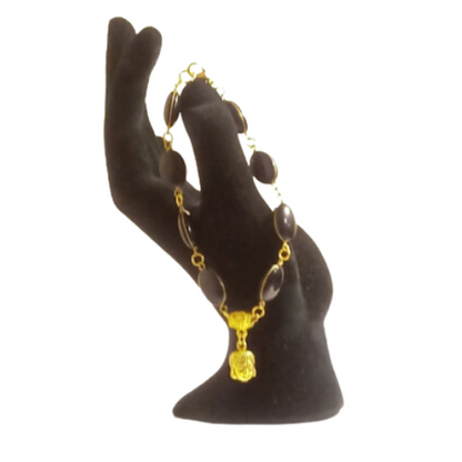 Buddha Gold And Black Beaded Bracelet