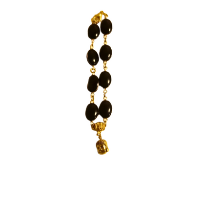 Buddha Gold And Black Beaded Bracelet