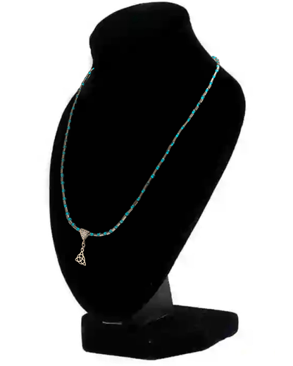 Hematite Triquetra Irish Celtic Knot Necklace