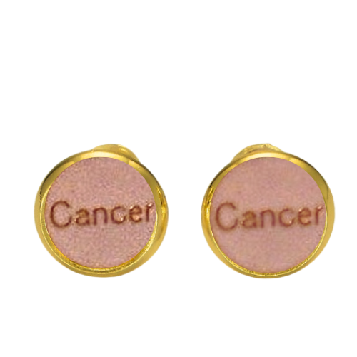 CANCER PINK & GOLD EARRINGS