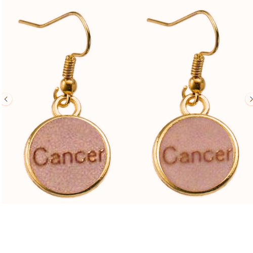 CANCER PINK & GOLD EARRINGS