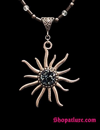 Solstice Sun Yuletide Festival Hematite Necklace