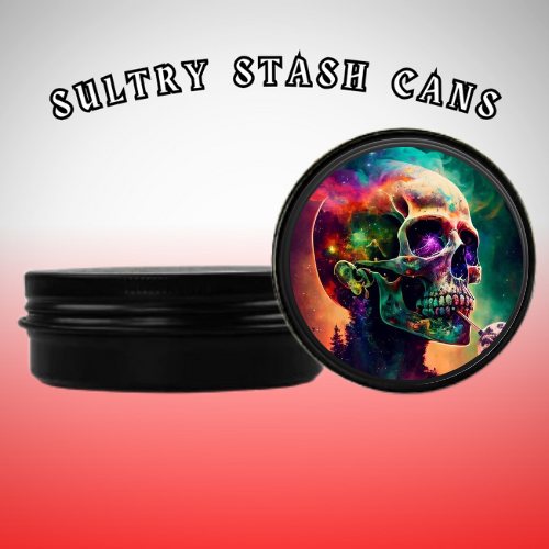 Skull Graphic Stash Tin - Round Storage Container