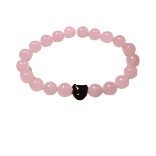 CAT LOVERS PINK QUARTZ BRACELET