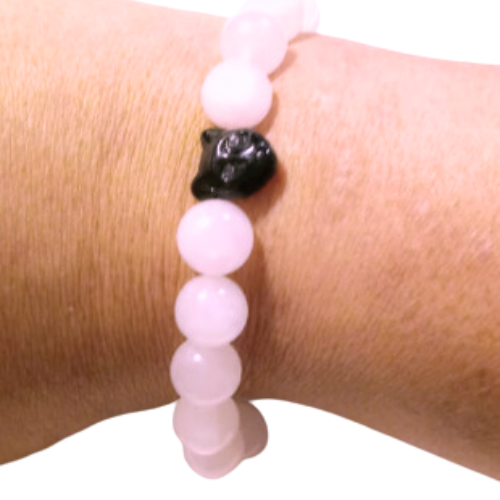 CAT LOVERS PINK QUARTZ BRACELET