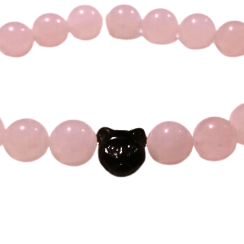 CAT LOVERS PINK QUARTZ BRACELET