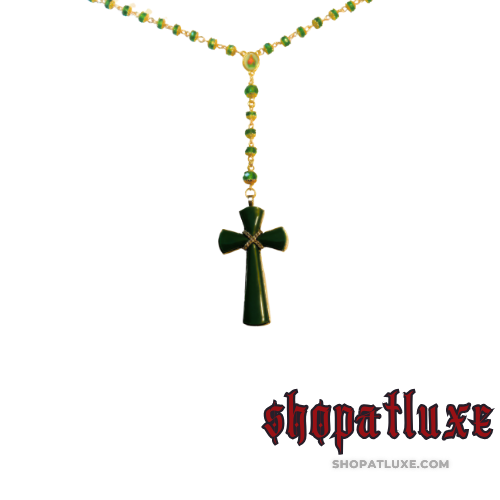 Celtic Irish Green Crystal Embellished Rosary