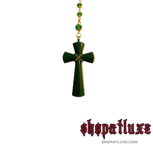 Celtic Irish Green Crystal Embellished Rosary