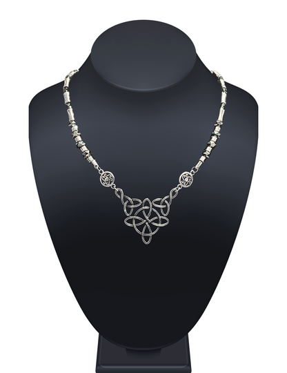 Celtic Knot Triquetra Pendant Beaded Necklace