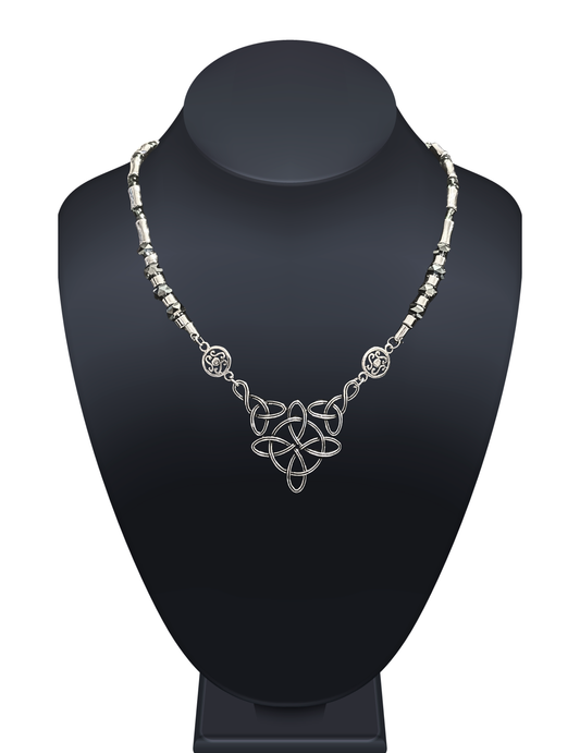 Celtic Knot Triquetra Pendant Beaded Necklace