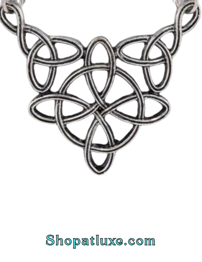 Celtic Knot Triquetra Pendant Beaded Necklace