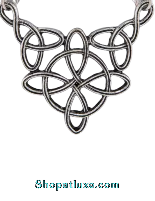 Celtic Knot Triquetra Pendant Beaded Necklace