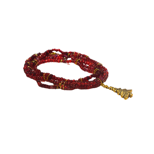 HOLIDAY CRIMSON BEADED WRAP BRACELET