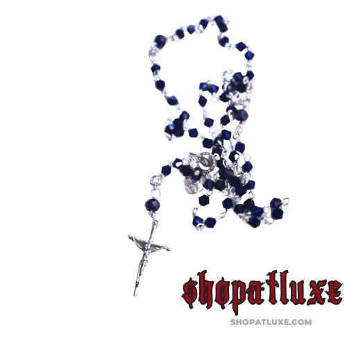 Blue Crystal Beaded Rosary