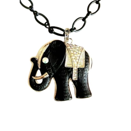 Crystal Embellished Elephant Necklace