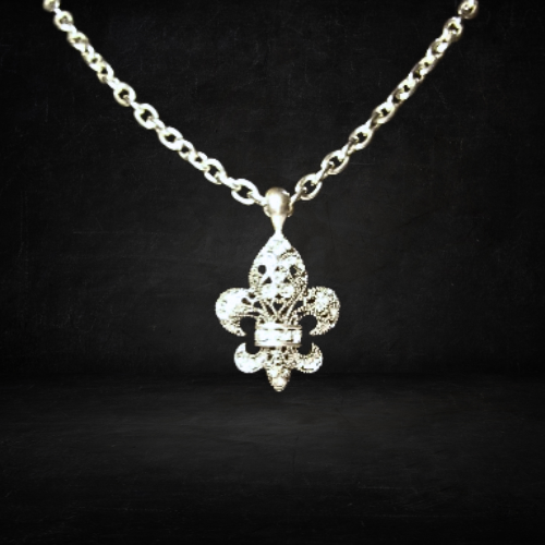 Crystal Fleur de Lis Pendant Necklace