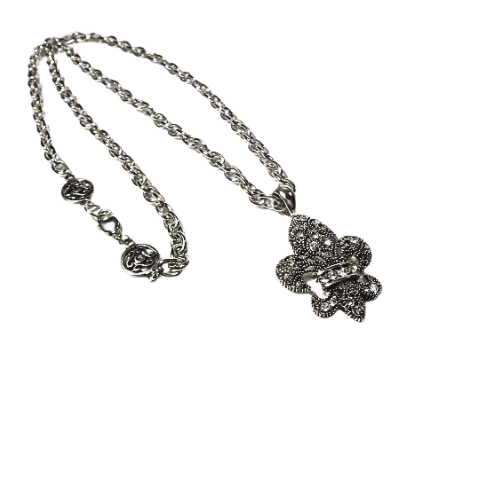 Crystal Fleur de Lis Pendant Necklace