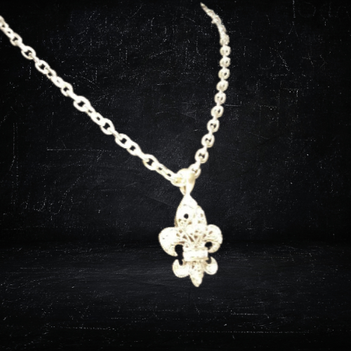 Crystal Fleur de Lis Pendant Necklace