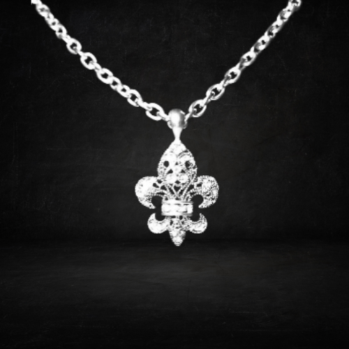 Crystal Fleur de Lis Pendant Necklace