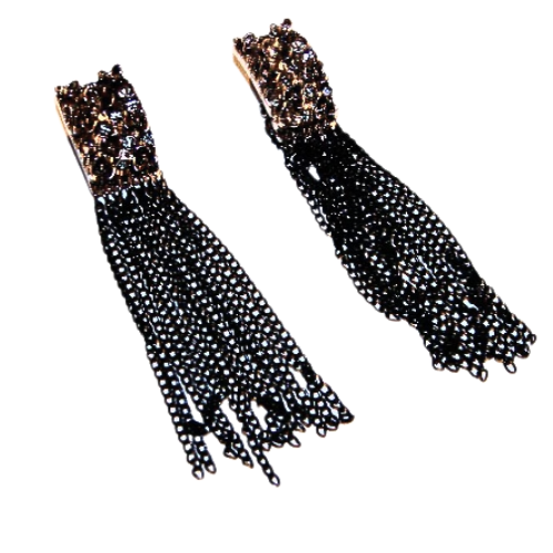 MIXED METALS FRINGE EARRINGS