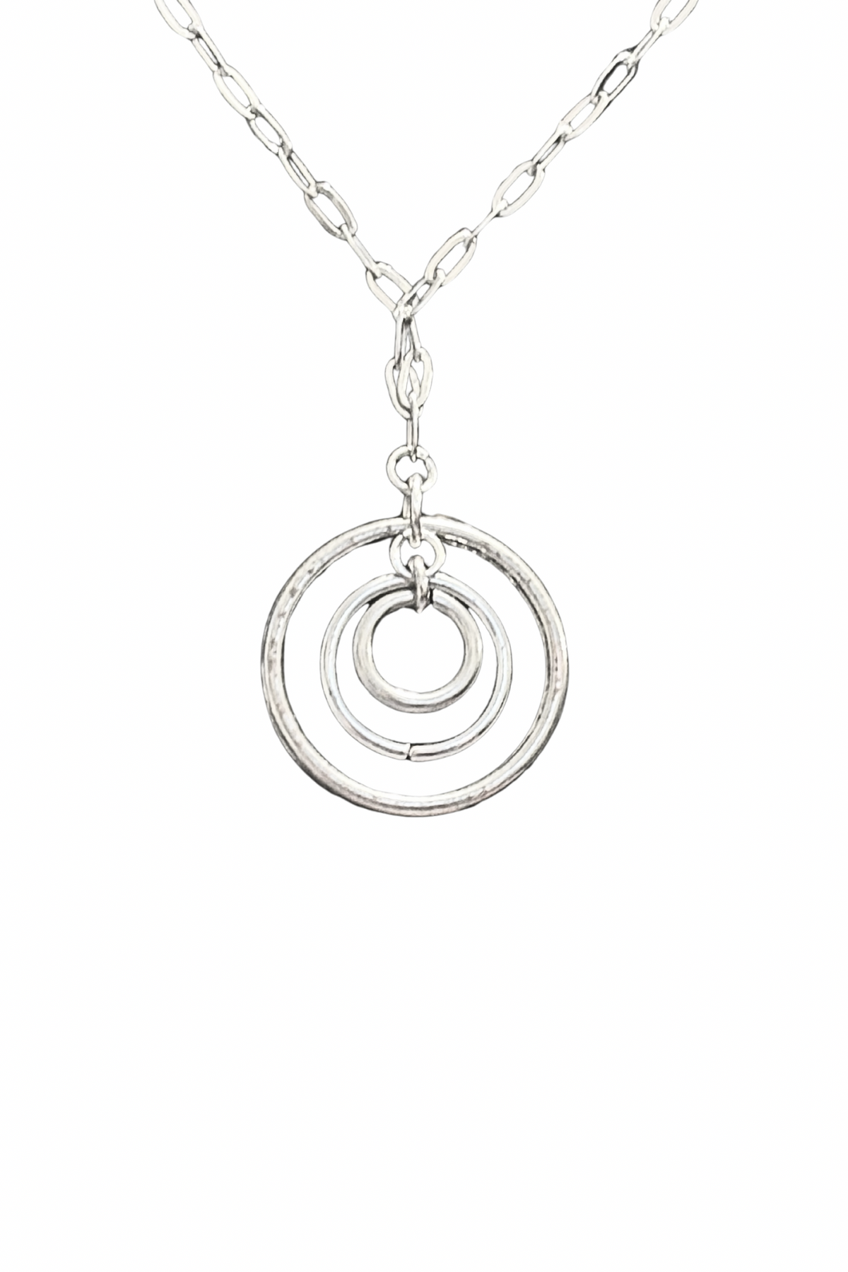 Surgical Steel Multi Ring Pendant Necklace