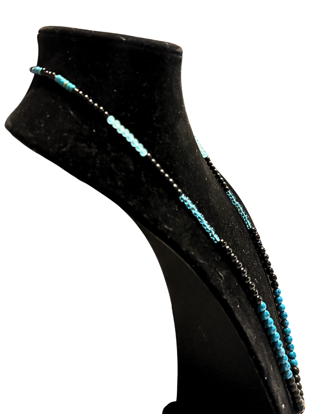 Eye Of Horus Turquoise and Onyx Beaded Choker Necklace