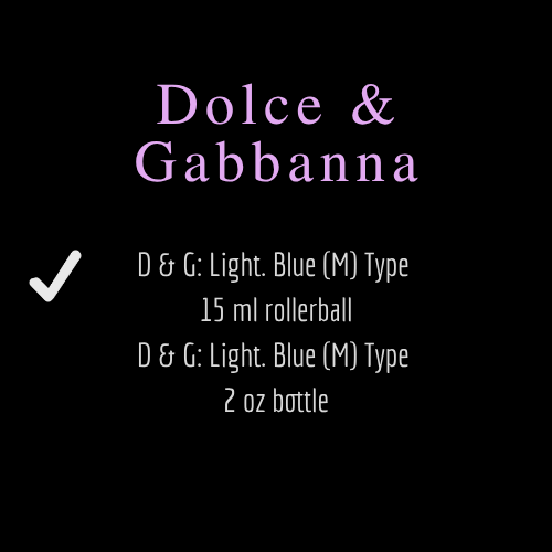 D & G [Dolce & Gabbana] Inspired Fragrances