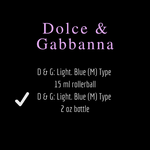 D & G [Dolce & Gabbana] Inspired Fragrances