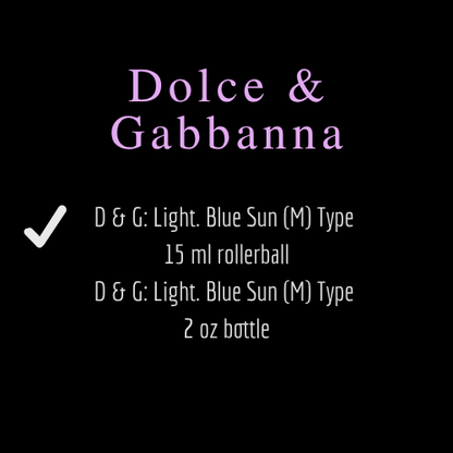 D & G [Dolce & Gabbana] Inspired Fragrances
