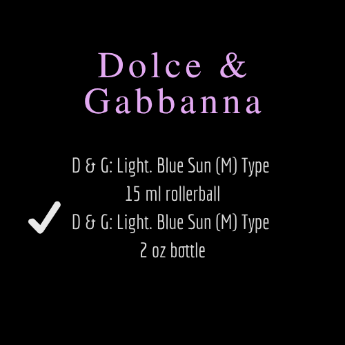 D & G [Dolce & Gabbana] Inspired Fragrances
