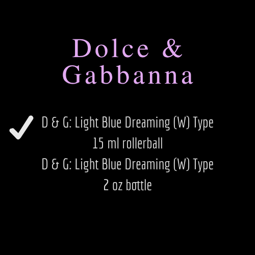 D & G [Dolce & Gabbana] Inspired Fragrances