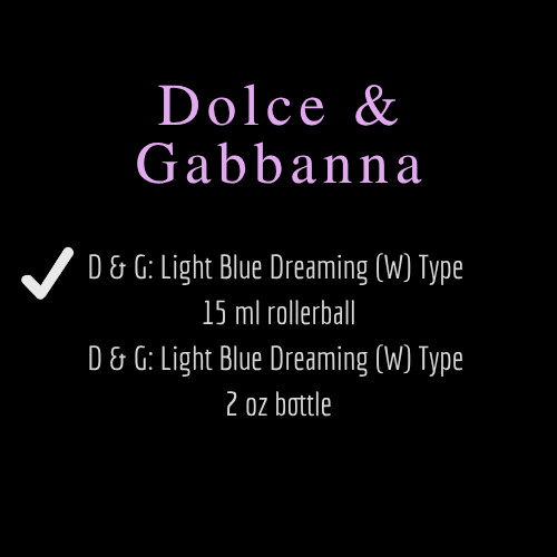 D & G [Dolce & Gabbana] Inspired Fragrances