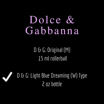 D & G [Dolce & Gabbana] Inspired Fragrances