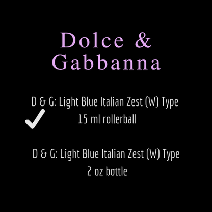 D & G [Dolce & Gabbana] Inspired Fragrances