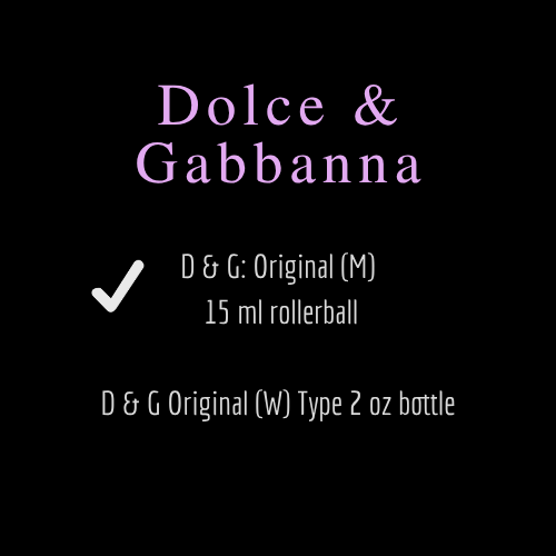 D & G [Dolce & Gabbana] Inspired Fragrances