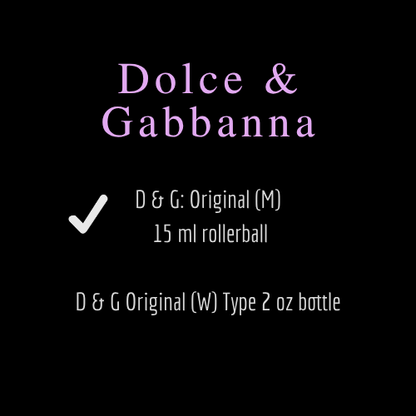 D & G [Dolce & Gabbana] Inspired Fragrances
