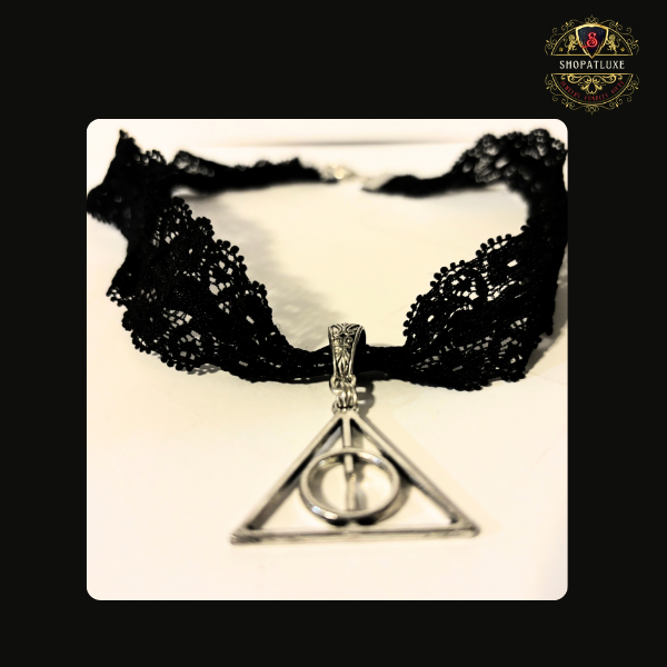 Deathly Hallows Style Stretch Lace Choker Necklace